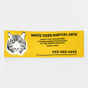 Personalised White Tiger Martial Arts Customise Banner