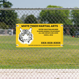 Personalised White Tiger Martial Arts Customise Banner