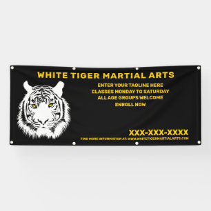 Personalised White Tiger Martial Arts Customise Banner