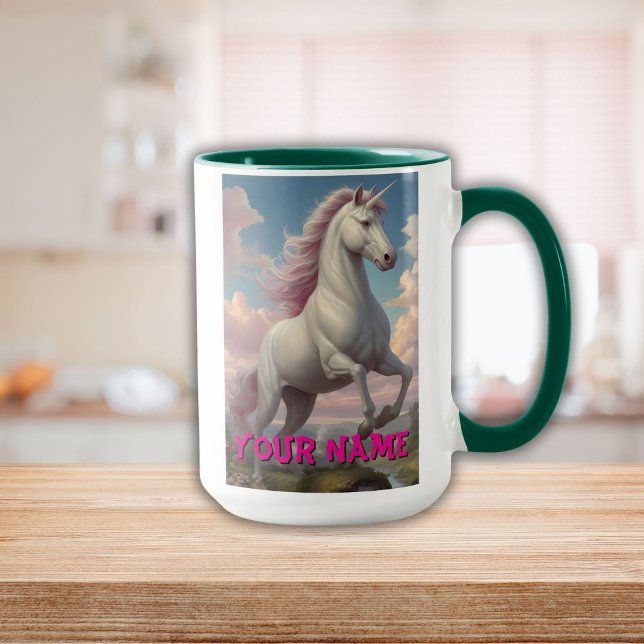 Personalised White Unicorn Clouds Mug (Personalized White Unicorn Clouds Mug)