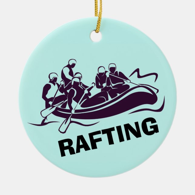 Personalised White Water Rafting Ornament (Front)