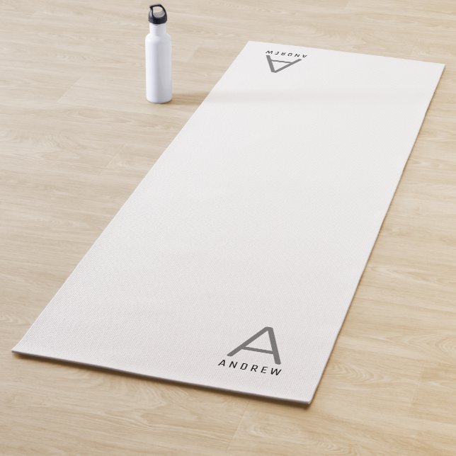 Personalised White Yoga Mat Small Monogram (In Situ)