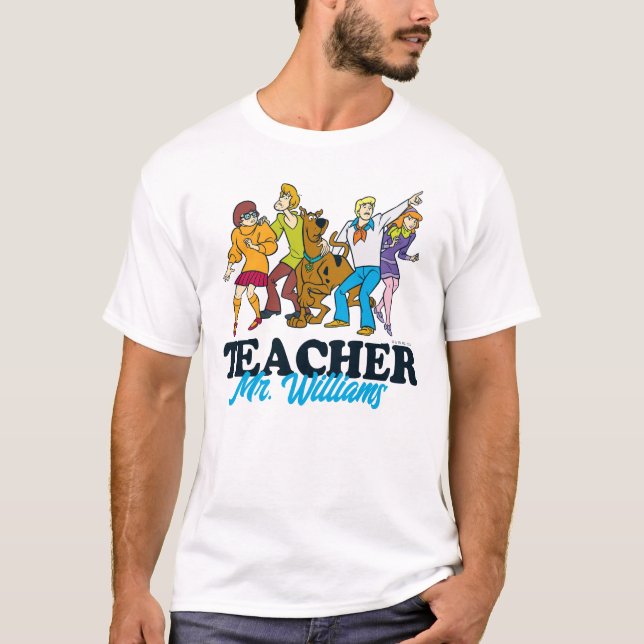 Personalised | Whole Gang 13 Mystery Inc Teacher T-Shirt (Front)