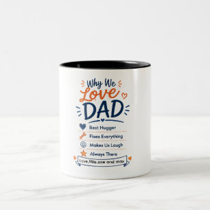 Personalised Why We Love Dad Gift from Kids Two-Tone Coffee Mug