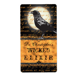Personalised Wicked Elixir Halloween Bottle Label