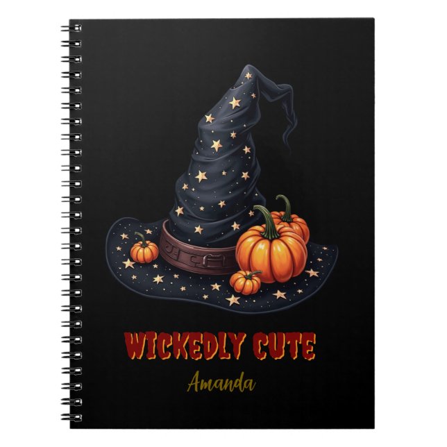 Personalised Wickedly Cute Halloween Friend Gift Notebook (Front)