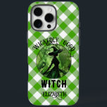 Personalised Wickedly Good Witch Green Gingham iPhone 16 Pro Max Case<br><div class="desc">Personalised Wickedly Good Witch Green Gingham Plaid Pattern iPhone 16 Pro Max Case- This planner features a green and black painting of a wicked witch in an enchanted forest on top of a white and green gingham chequered plaid pattern. Designed for those who loves dark fantasy and spooky things. Make...</div>