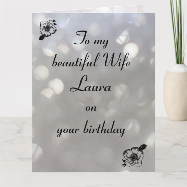 Personalised Wife Birthday Card (Front)