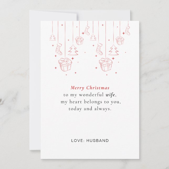 Personalised Wife Christmas Card (Front)