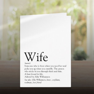 Personalised Wife Definition Love Quote Card