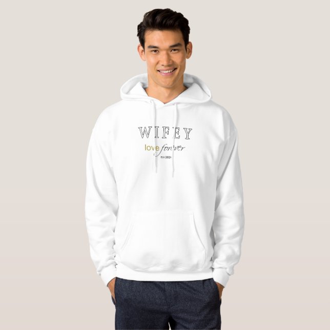 Personalised Wifey eternal Love registration date Hoodie (Front Full)