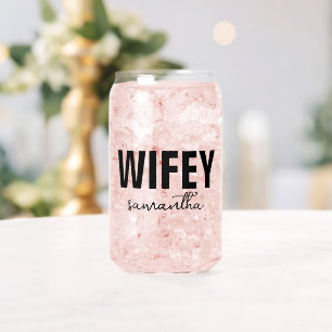 Personalised Wifey Name Can Glass
