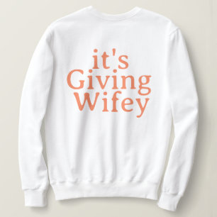 Personalised Wifey Stylish Modern Minimal Monogram Sweatshirt