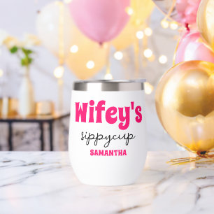 Personalised Wifey's Sippy Cup Wine Tumbler