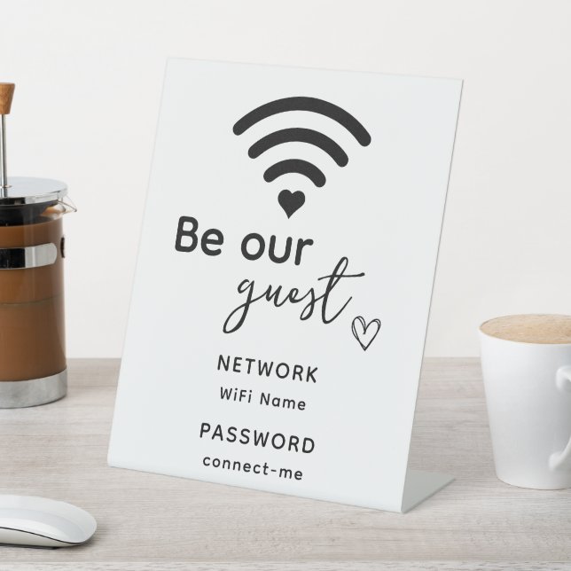 Personalised Wifi Home Decor New Home Gift Guest Pedestal Sign (In SItu)