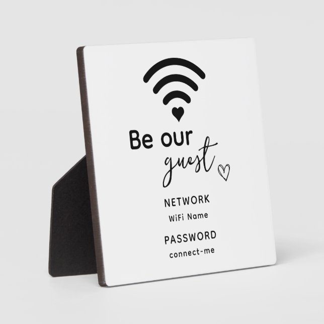 Personalised Wifi Home Decor New Home Gift Guest Plaque (Front)
