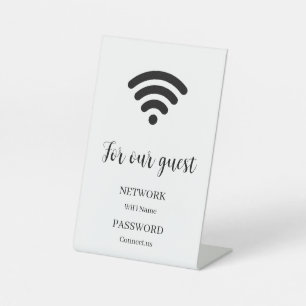 Personalised WiFi Password Display Pedestal Sign