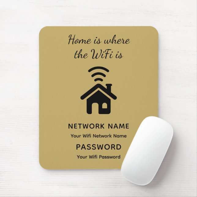 Personalised Wifi Password & Network for Guests  Mouse Pad (With Mouse)
