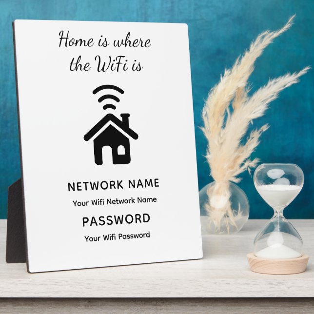 Personalised Wifi Password & Network for Guests Plaque (Side)