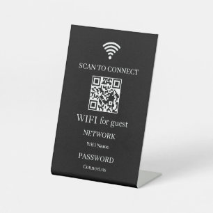 Personalised WiFi QR Code Network Display Pedestal Sign