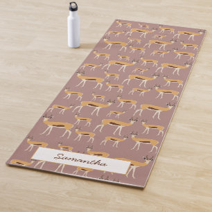 Personalised Wild Antelope Animal Pattern Yoga Mat