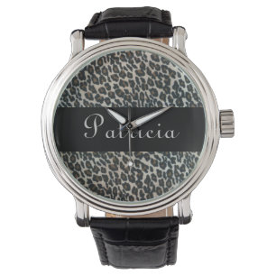 Personalised Wild Leopard Print Watch