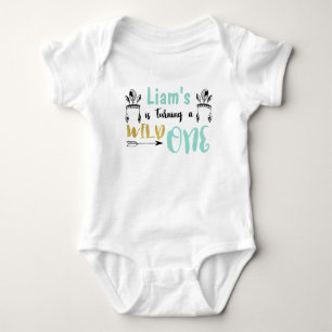 Personalised Wild One Baby Jersey Bodysuit