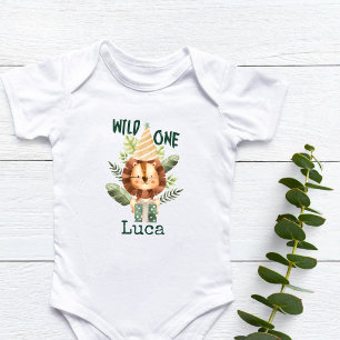 Personalised Wild One Baby Lion Bodysuit