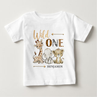 Personalised WILD ONE Safari First Birthday Baby Baby T-Shirt