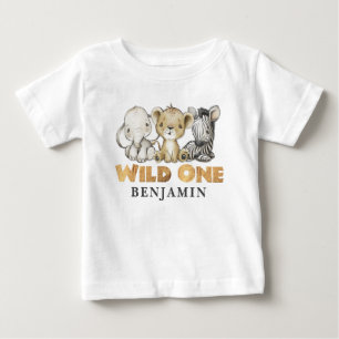 Personalised WILD ONE Safari First Birthday Baby T T-Shirt