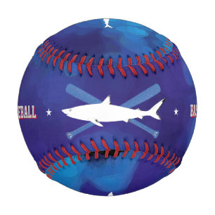 personalised wild shark blue baseball