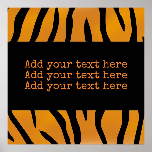 Personalised Wild Thing Tiger Stripes Poster (Front)