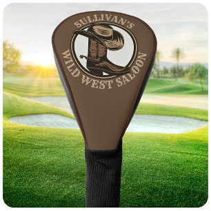 Personalised Wild West Saloon Western Cowboy Boots Golf Head Cover