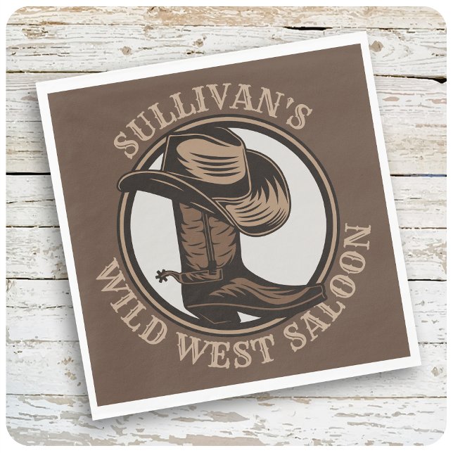 Personalised Wild West Saloon Western Cowboy  Napkin (Creator Uploaded)