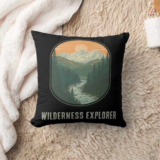 Personalised Wilderness Explorer Mountain  Cushion (Blanket)