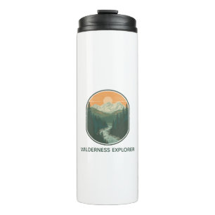 Personalised Wilderness Explorer Retro Mountain Thermal Tumbler