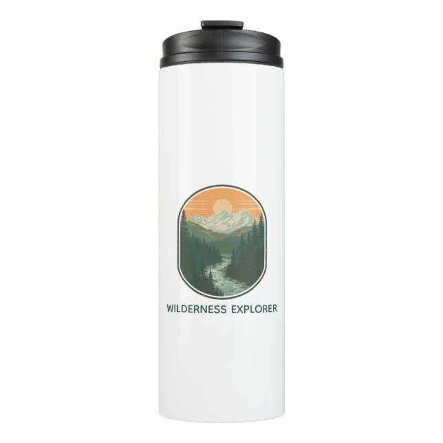 Personalised Wilderness Explorer Retro Mountain  Thermal Tumbler (Front)
