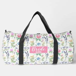 Personalised Wildflower Bachelorette Bride  Duffle Bag