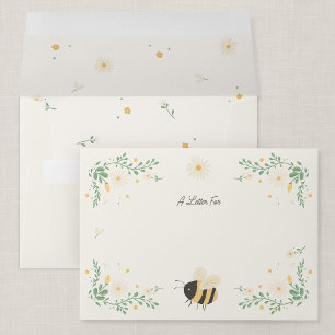 Personalised Wildflower Bee 5x7 Nursery Stationery Envelope