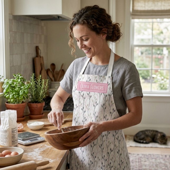 Personalised Wildflower Botanical Kitchen Apron (Creator Uploaded)