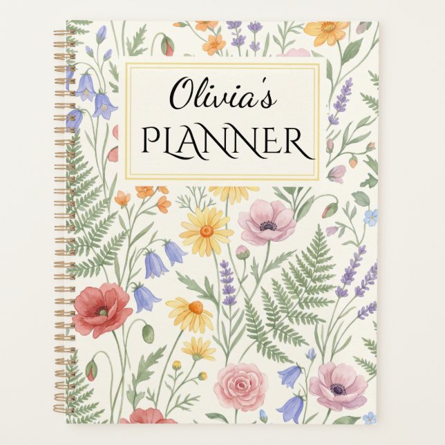 Personalised Wildflower Botanical Planner (Front)