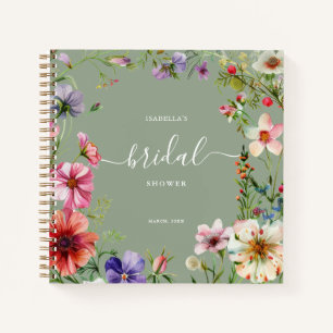 Personalised Wildflower Bridal Shower Guest Notebook