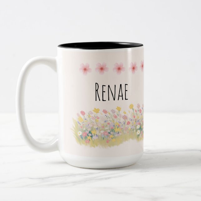 Personalised Wildflower Butterfly Mug (Left)