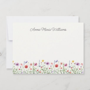 Personalised Wildflower Floral Chic Note Cards