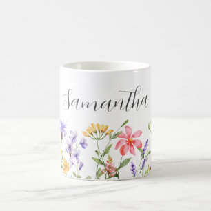 Personalised Wildflower Floral Coffee Mug