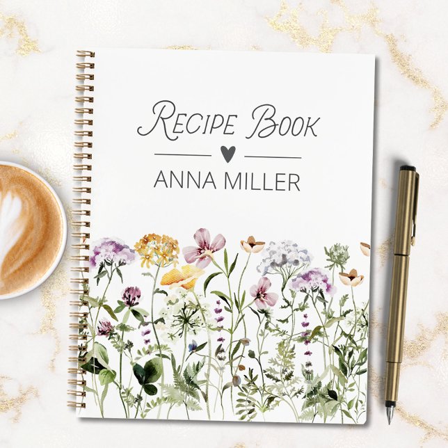 Personalised Wildflower Floral Garden Recipe Book (In situ)