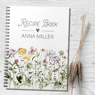 Personalised Wildflower Floral Garden Recipe Notebook