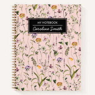 Personalised Wildflower Garden Floral Pattern Notebook