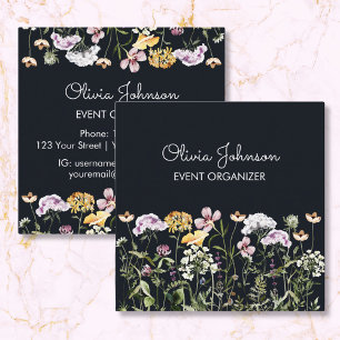 Personalised Wildflower Garden Square  Square Business Card