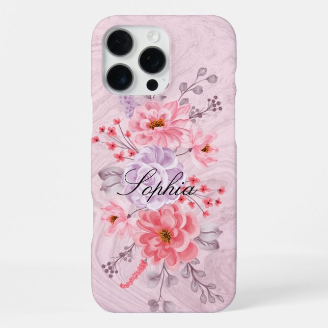 Personalised Wildflower iPhone 16 Pro Case (Back)